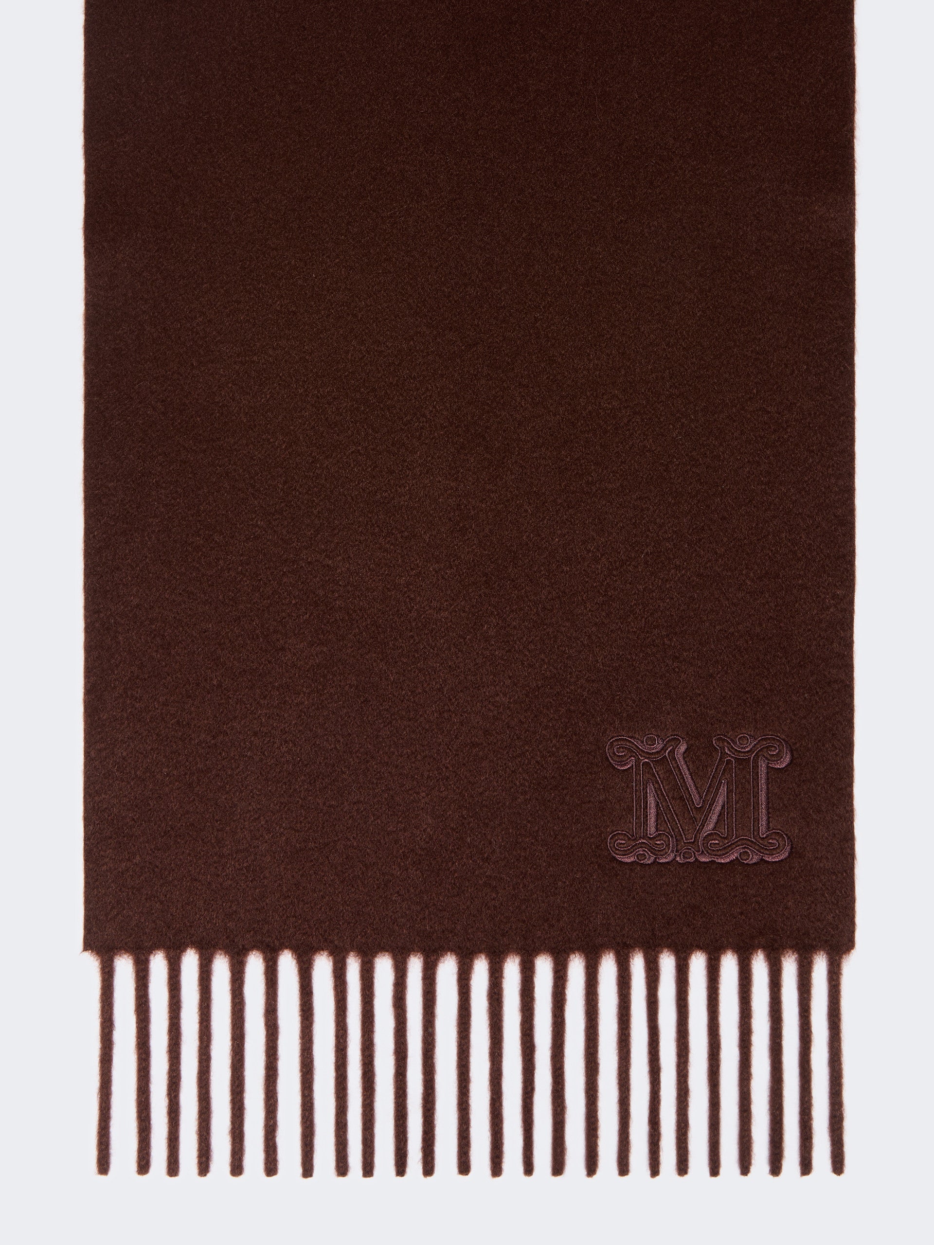 Cashmere Stole With Monogram Embroidery for Women - Rust - Max Mara KSA