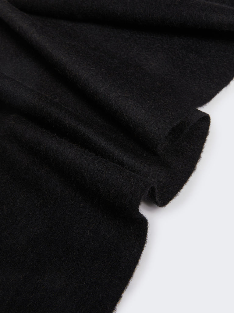 Monogram-embroidered camel stole