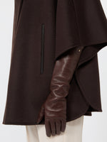 Long Nappa-Leather Gloves for Women - Dark Brown - Max Mara KSA