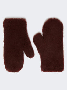 Mittens in alpaca and wool Teddy fabric