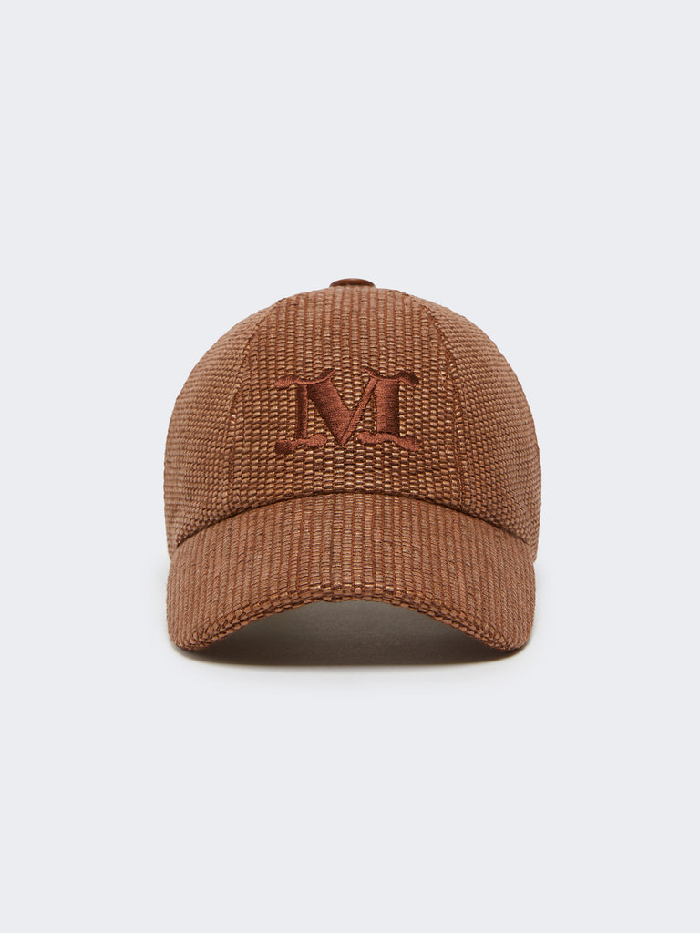max mara raffia-effect basketweave baseball hat