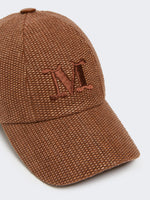 max mara raffia-effect basketweave baseball hat for women