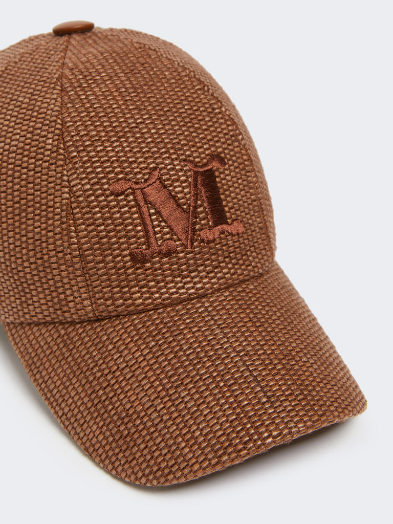 max mara raffia-effect basketweave baseball hat