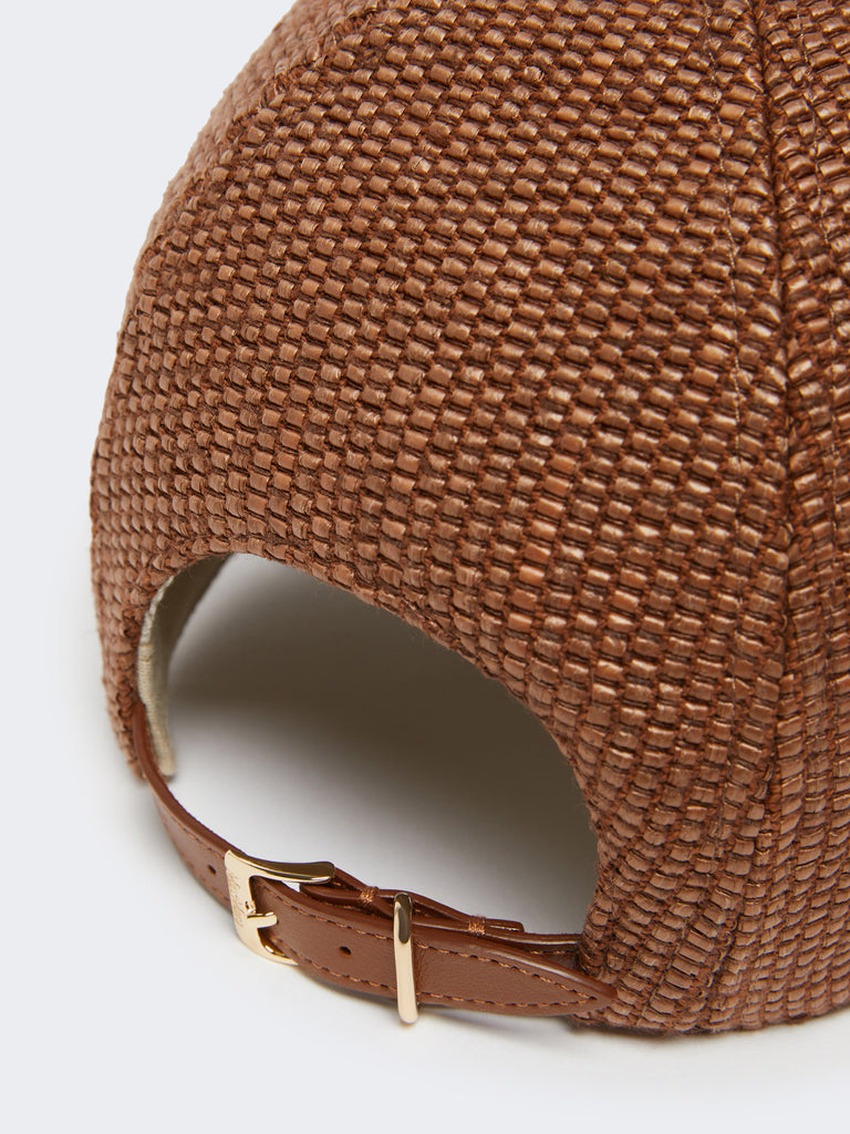 max mara raffia-effect basketweave baseball hat