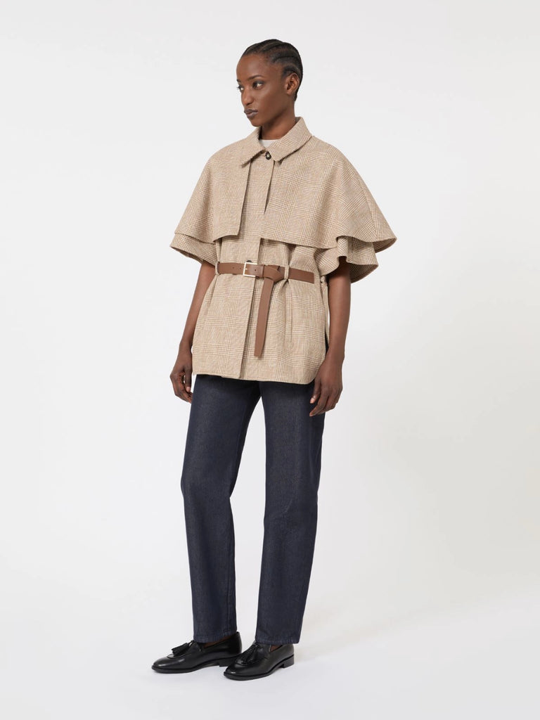max mara glen plaid cotton cloak