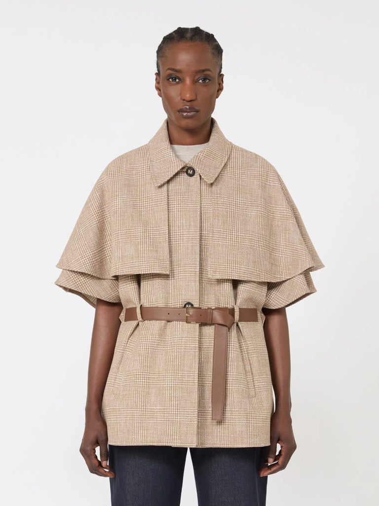max mara glen plaid cotton cloak
