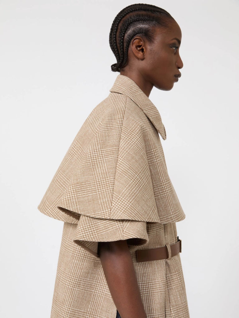 max mara glen plaid cotton cloak