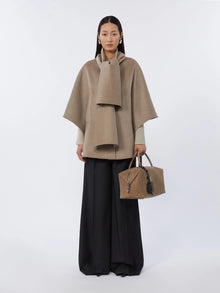 Cashmere cape with scarf detail