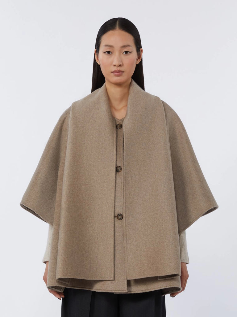 Cashmere cape with scarf detail