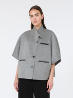 Lightweight Cashmere Cape for Women - Medium Grey - Max Mara KSA