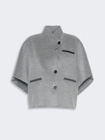 Lightweight Cashmere Cape for Women - Medium Grey - Max Mara KSA
