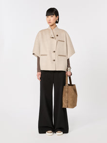 Lightweight Cashmere Cape for Women - Stone - Max Mara KSA