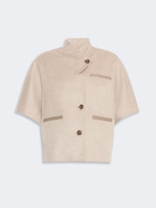 Lightweight Cashmere Cape for Women - Stone - Max Mara KSA