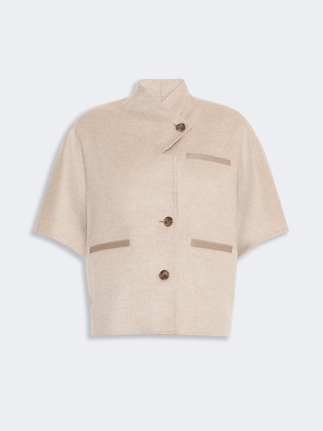 Lightweight Cashmere Cape for Women - Stone - Max Mara KSA