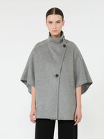 Oversized Cape In Cashmere Drap for Women - Medium Grey - Max Mara KSA