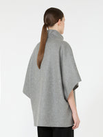 Oversized Cape In Cashmere Drap for Women - Medium Grey - Max Mara KSA