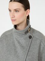 Oversized Cape In Cashmere Drap for Women - Medium Grey - Max Mara KSA