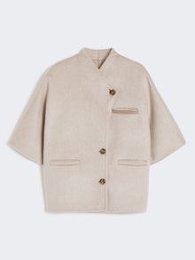 Long cropped cape in cashmere drap