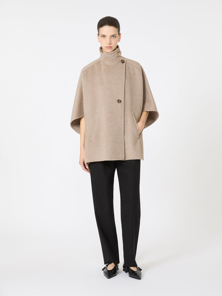 Lightweight cashmere broadcloth cape