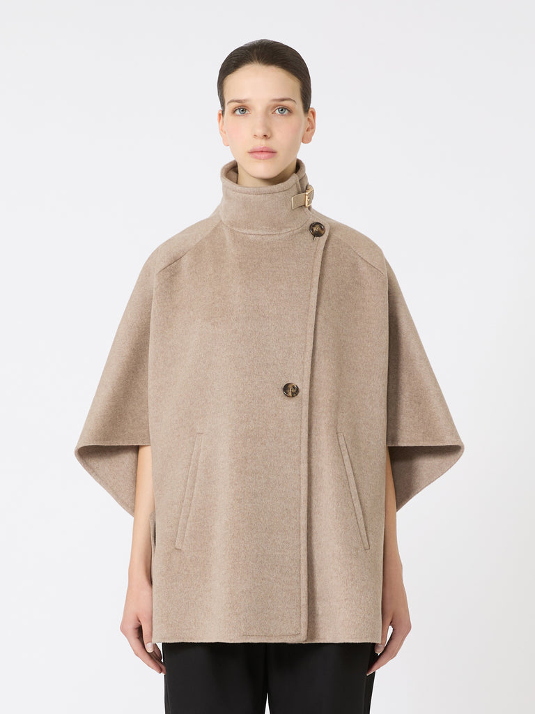 Lightweight cashmere broadcloth cape