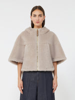 Alpaca and wool Teddy fabric boxy cape