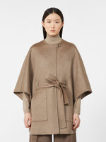 Cashmere cape with belt