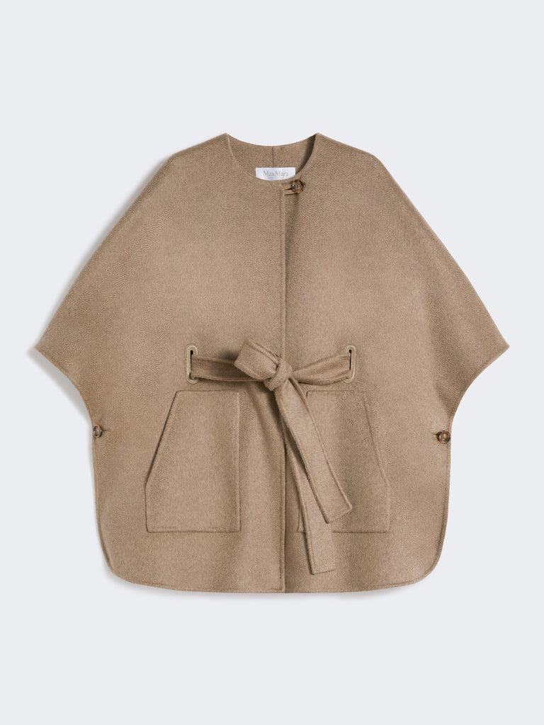 Cashmere cape with belt