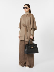 Cashmere cape with belt