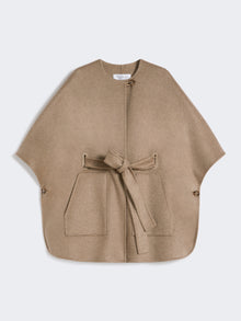 Cashmere cape with belt