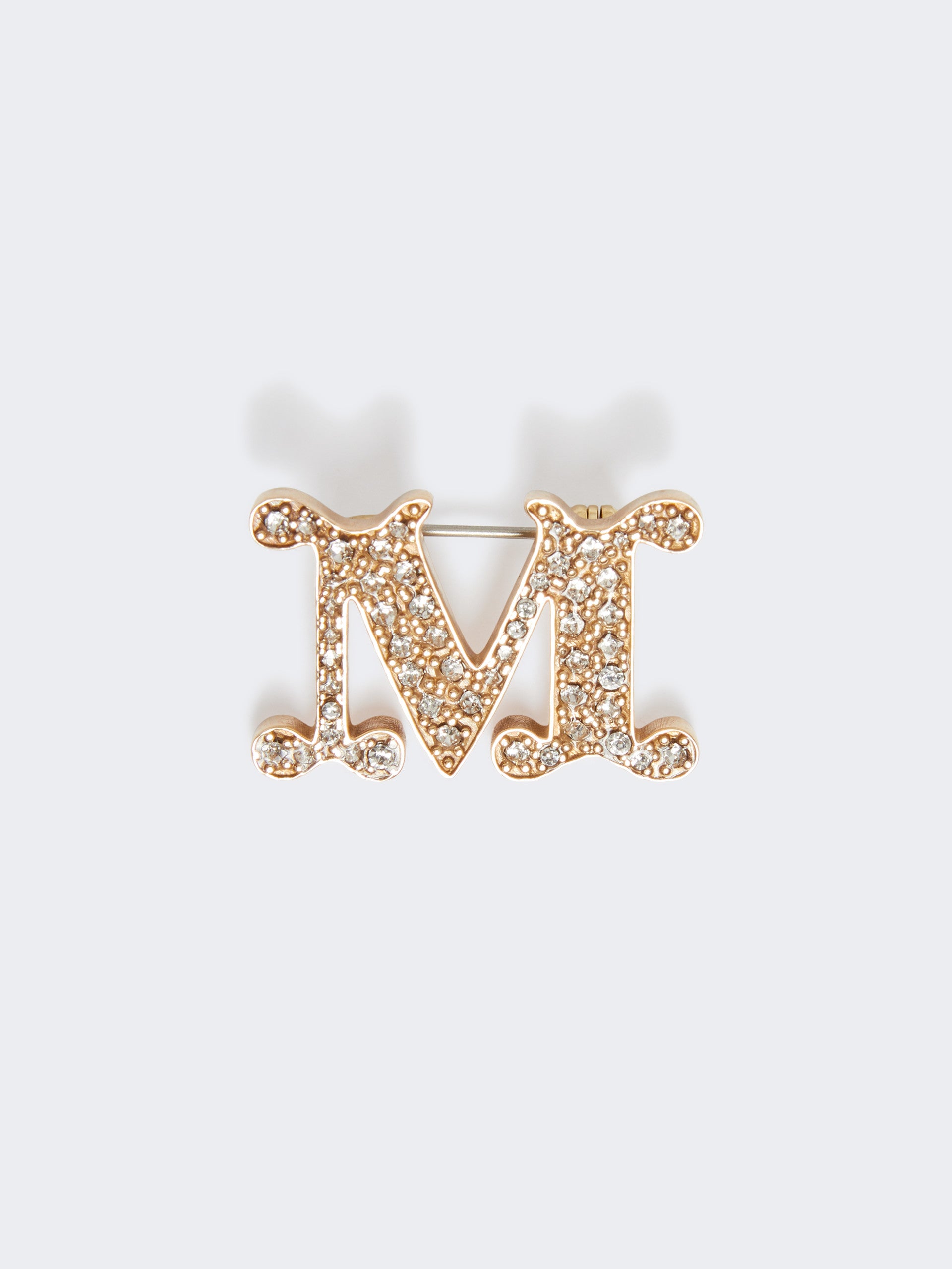 Crystal-adorned Monogram brooch