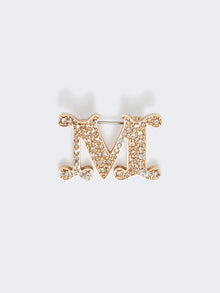 Crystal-adorned Monogram brooch