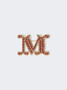 Crystal-adorned Monogram brooch