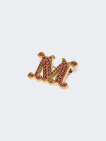 Crystal-adorned Monogram brooch