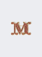 Crystal-adorned Monogram brooch