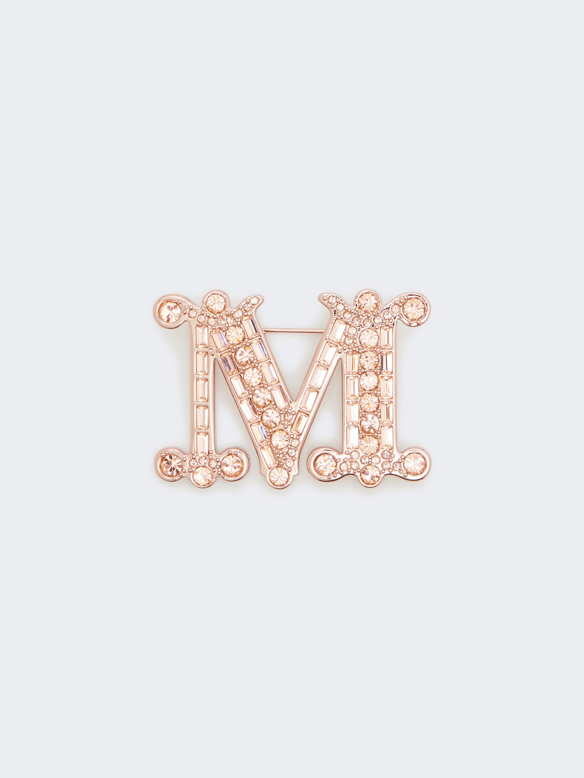 Crystal-Adorned Monogram Brooch for Women - Pink - Max Mara KSA