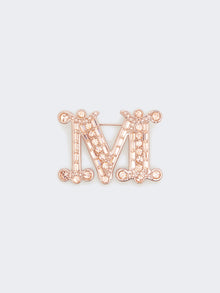 Crystal-Adorned Monogram Brooch for Women - Pink - Max Mara KSA