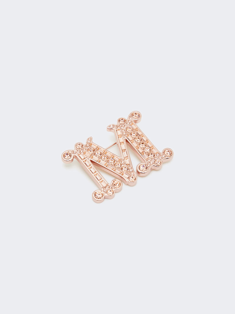 max mara crystal-adorned monogram brooch