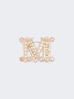 max mara crystal-adorned monogram brooch for women