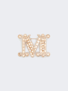 max mara crystal-adorned monogram brooch for women