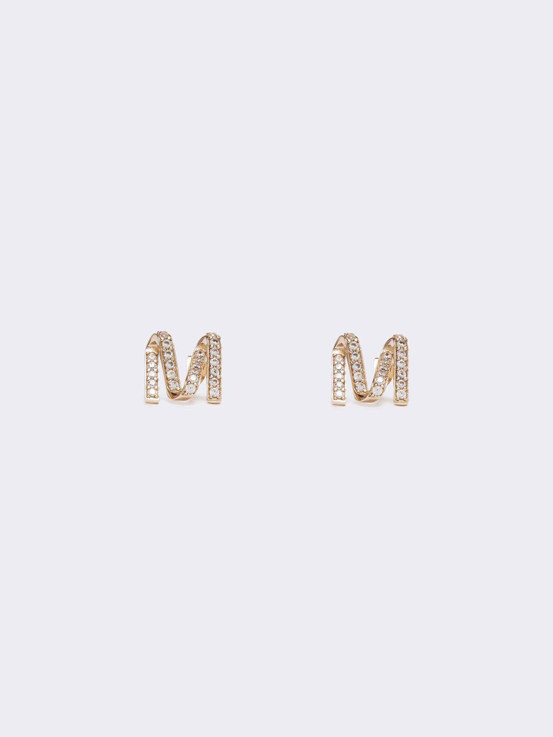Monogram earrings with rhinestones