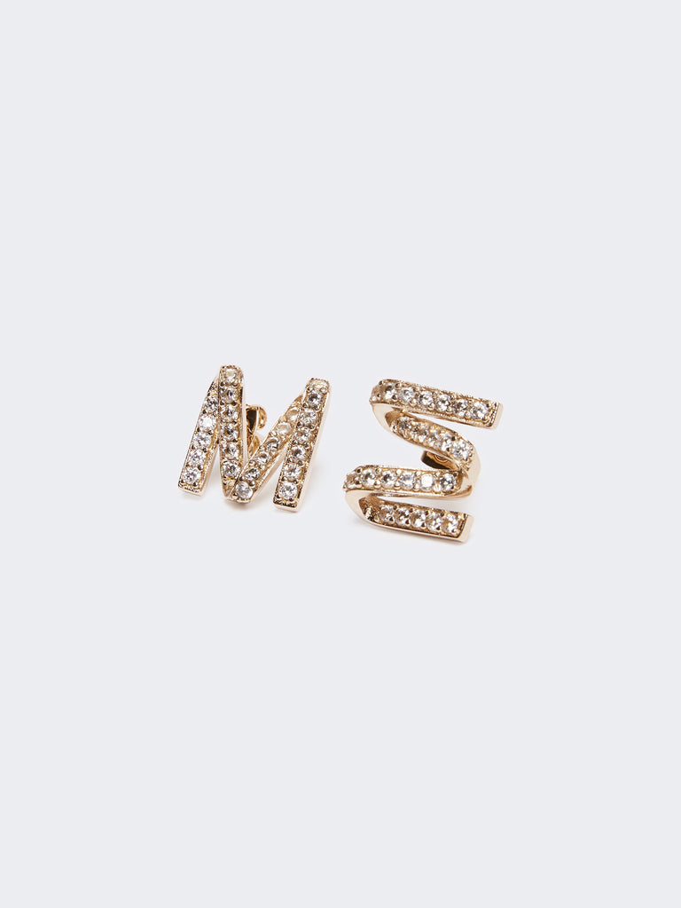 Monogram earrings with rhinestones