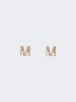 Monogram earrings with rhinestones