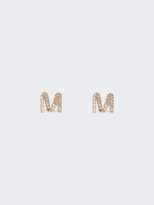 Monogram earrings with rhinestones