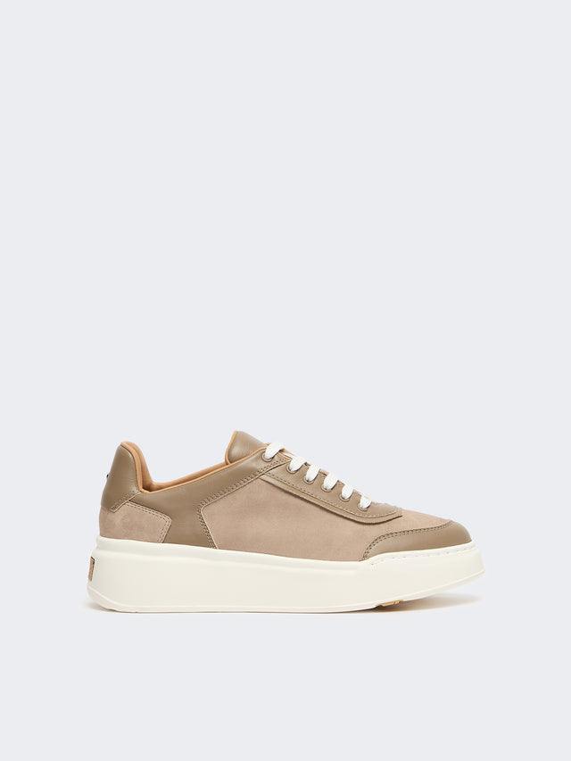 Urban Suede Sneakers for Women - Medium Grey - Max Mara KSA