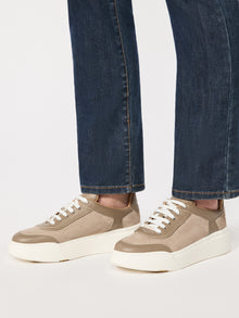 Urban Suede Sneakers for Women - Medium Grey - Max Mara KSA