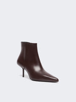Smooth Leather Ankle Boots for Women - Bordeaux - Max Mara KSA