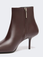 Smooth Leather Ankle Boots for Women - Bordeaux - Max Mara KSA