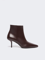 Smooth Leather Ankle Boots for Women - Bordeaux - Max Mara KSA