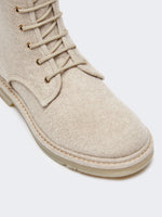 Combat boots in pure cashmere
