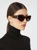 Soft Cat-Eye Sunglasses for Women - Tawny Bronze Brown - Max Mara KSA